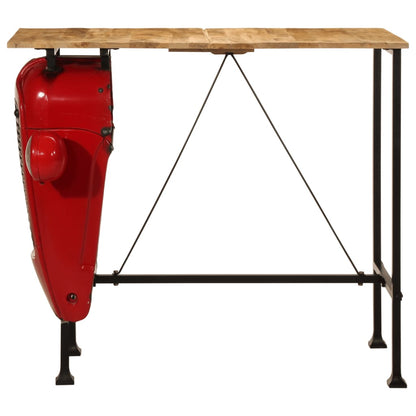 Set De Mesa Y Taburetes De Bar 7 Piezas Madera Maciza De Mango