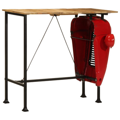 Set De Mesa Y Taburetes De Bar 7 Piezas Madera Maciza De Mango