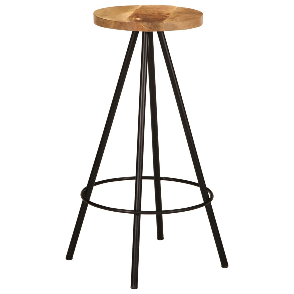 Set De Mesa Y Taburetes De Bar 7 Piezas Madera Maciza De Mango