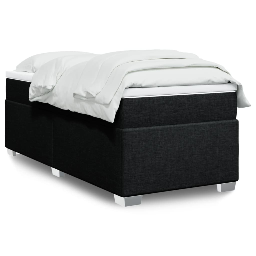 Cama Box Spring Con Colchón Tela Color