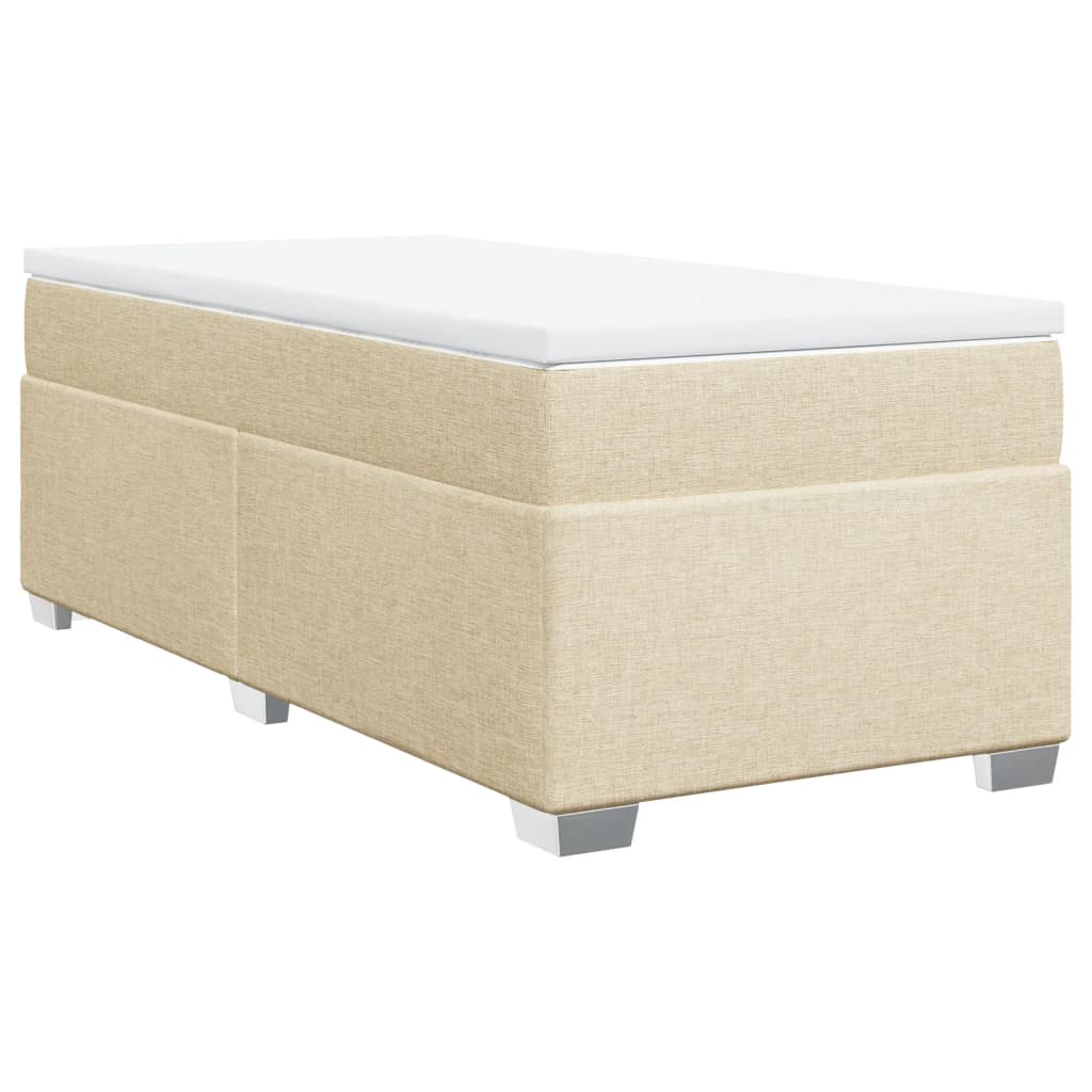 Cama Box Spring Con Colchón Tela Color