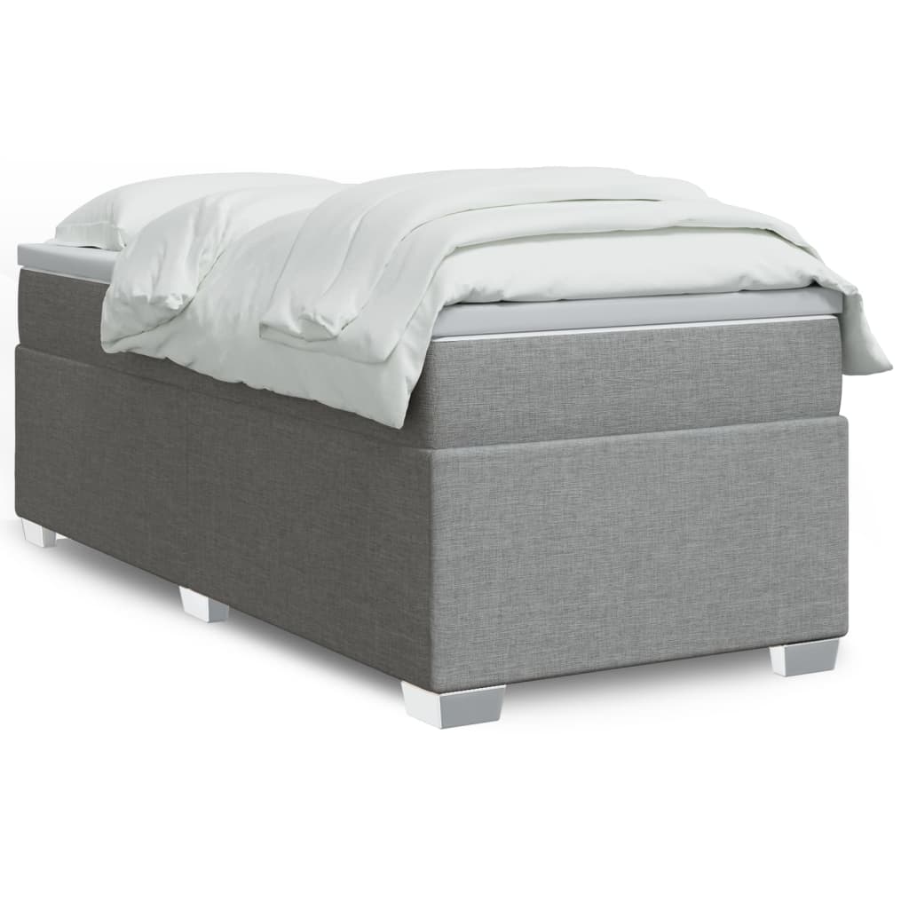 Cama Box Spring Con Colchón Tela Color