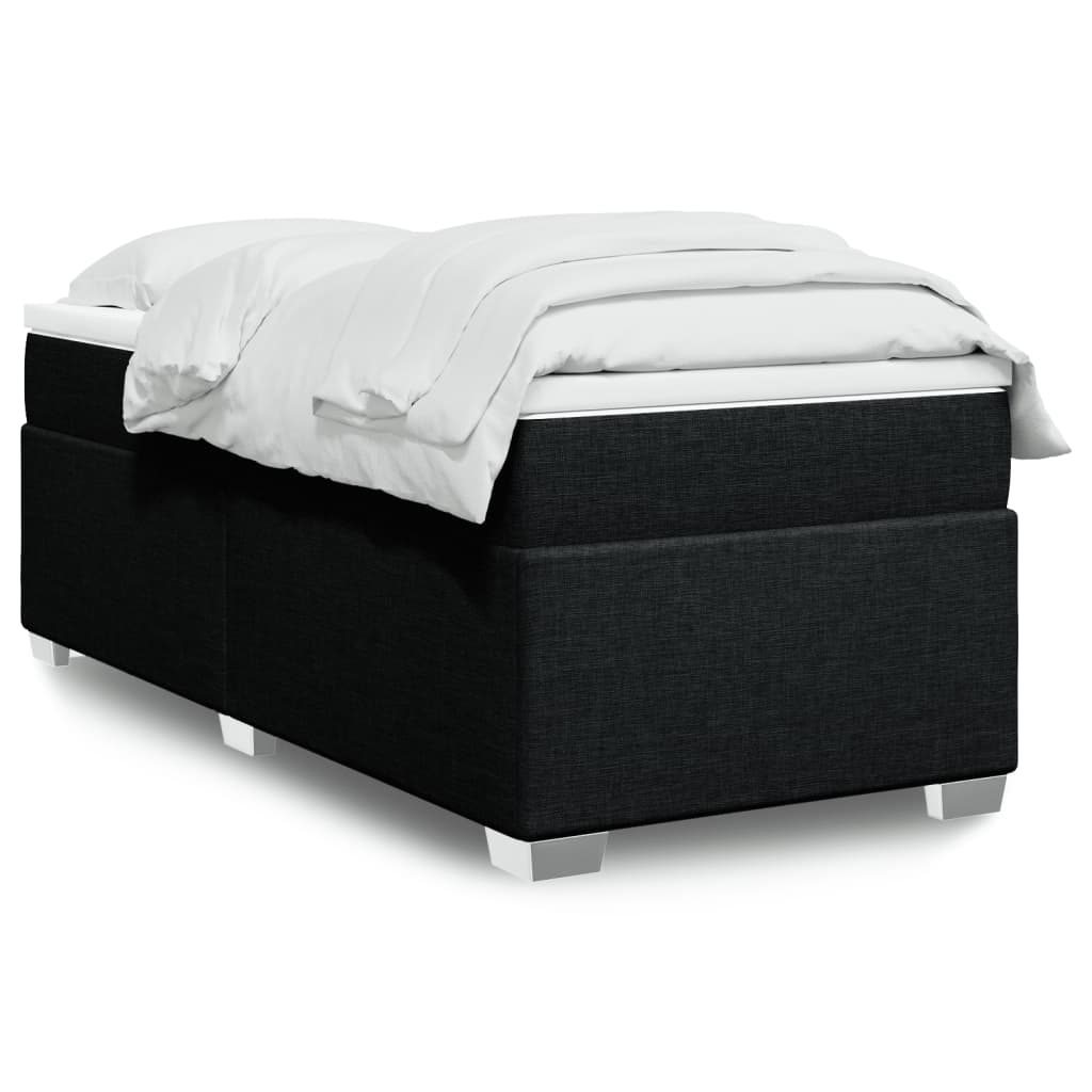 Cama Box Spring Con Colchón Tela Color
