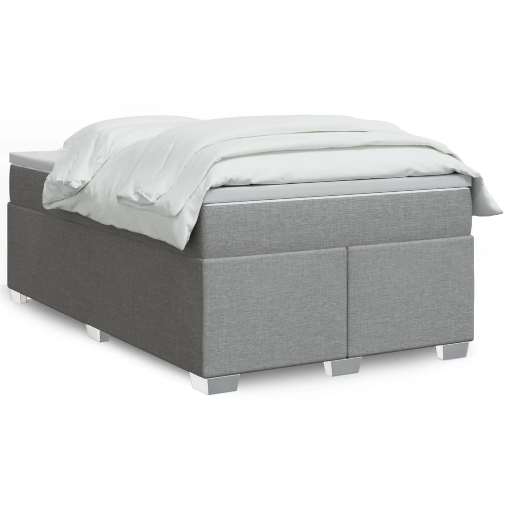 Cama Box Spring Con Colchón Tela Color
