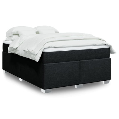 Cama Box Spring Con Colchón Tela Color