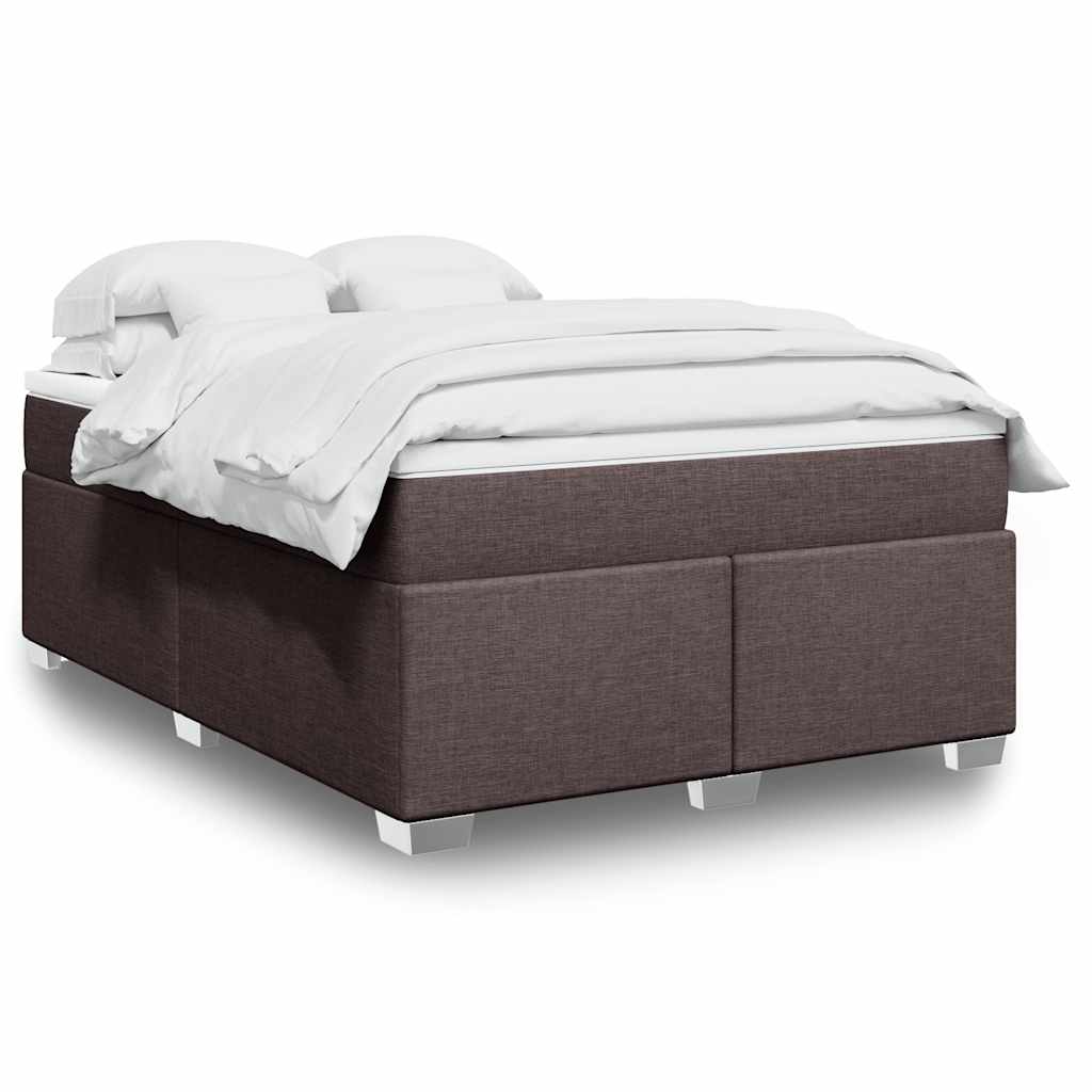 Cama Box Spring Con Colchón Tela Color
