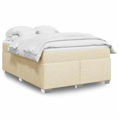 Cama Box Spring Con Colchón Tela Color