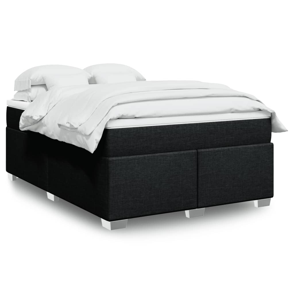 Cama Box Spring Con Colchón Tela Color