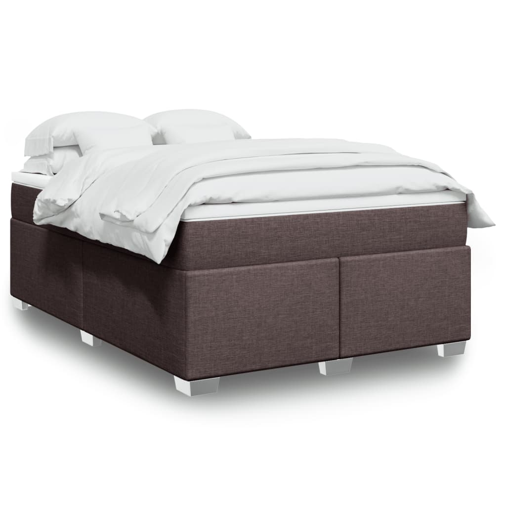 Cama Box Spring Con Colchón Tela Color
