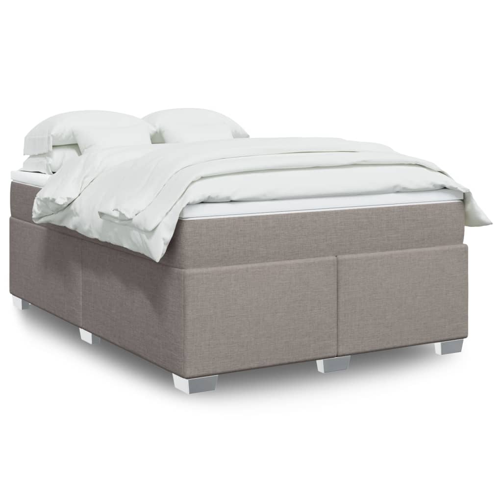 Cama Box Spring Con Colchón Tela Color