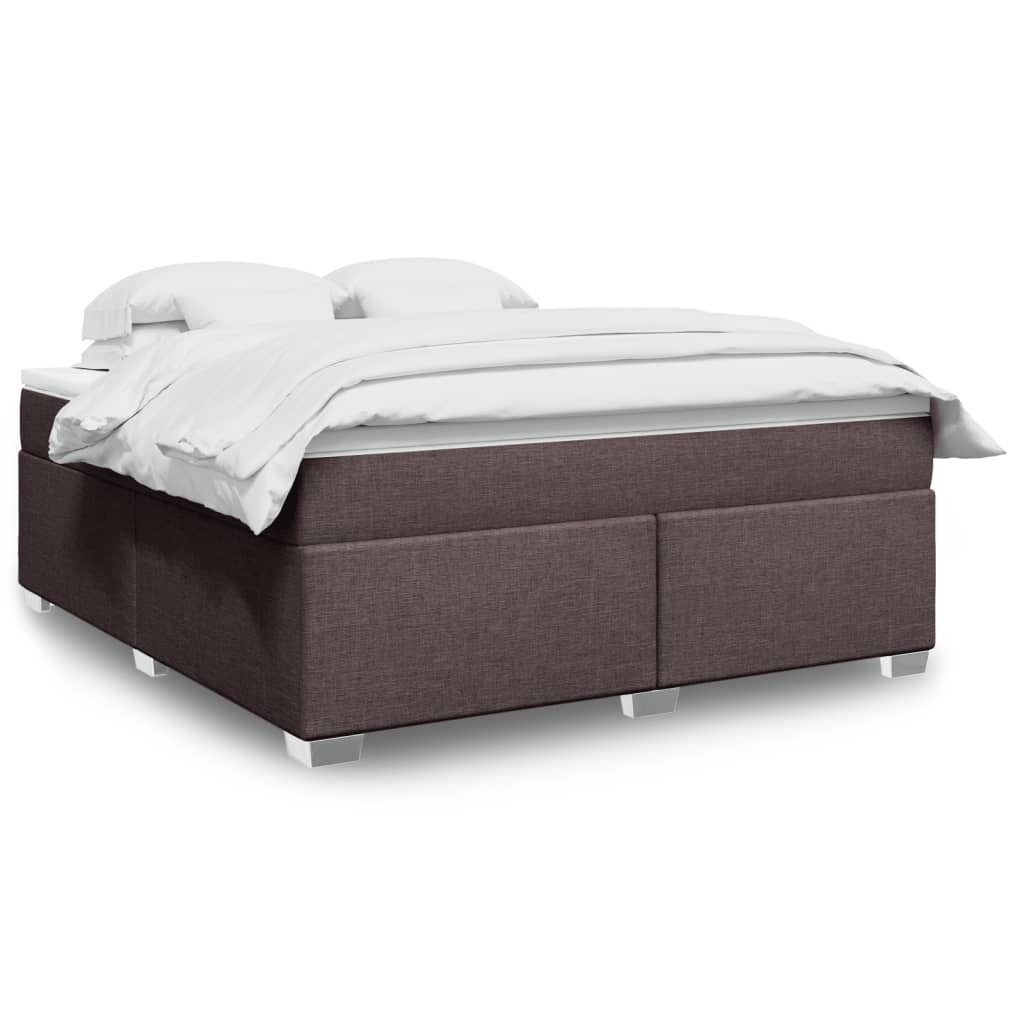 Cama Box Spring Con Colchón Tela Color