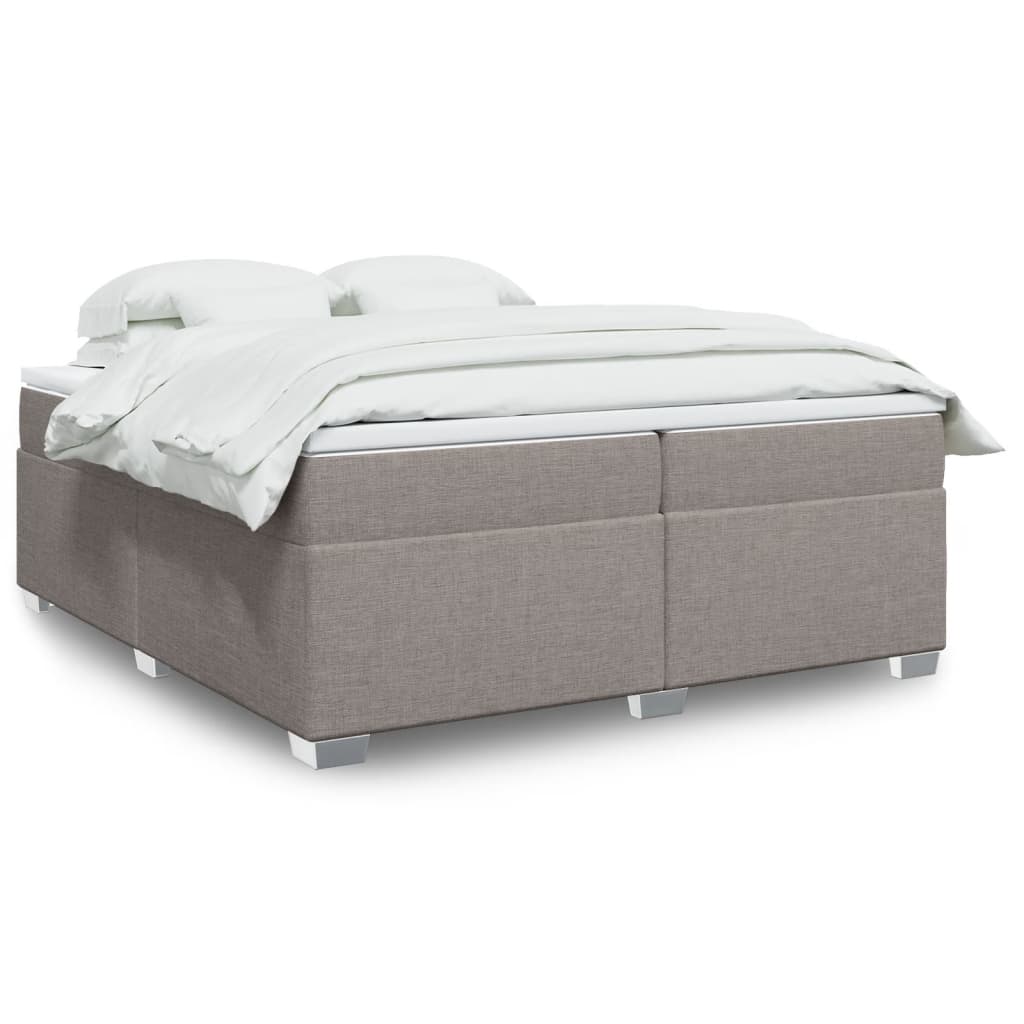 Cama Box Spring Con Colchón Tela Color