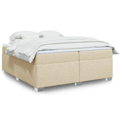 Cama Box Spring Con Colchón Tela Color