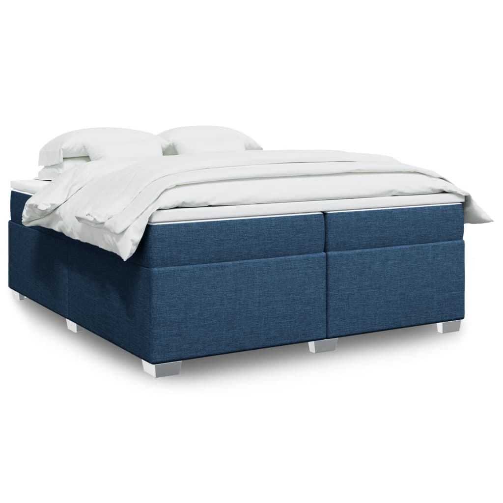 Cama Box Spring Con Colchón Tela Color