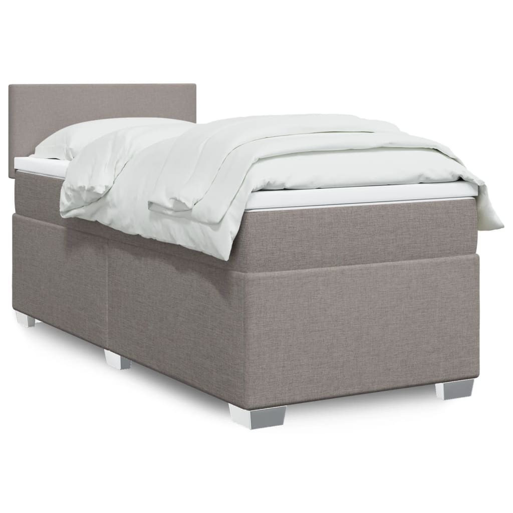 Cama Box Spring Con Colchón Tela