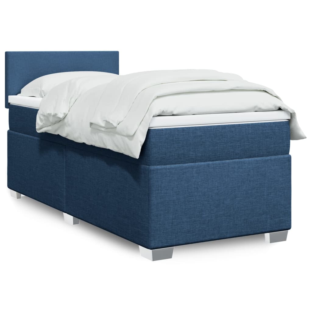 Cama Box Spring Con Colchón Tela