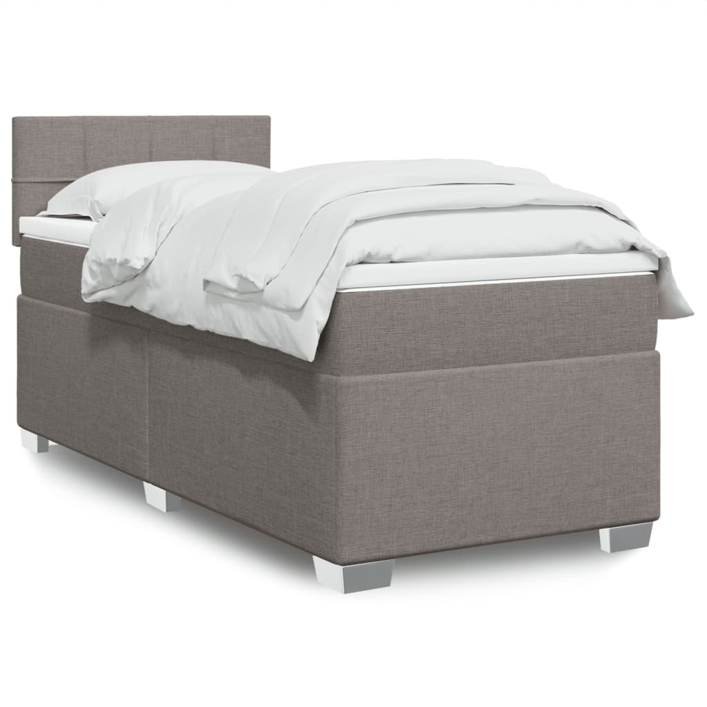 Cama Box Spring Con Colchón Tela