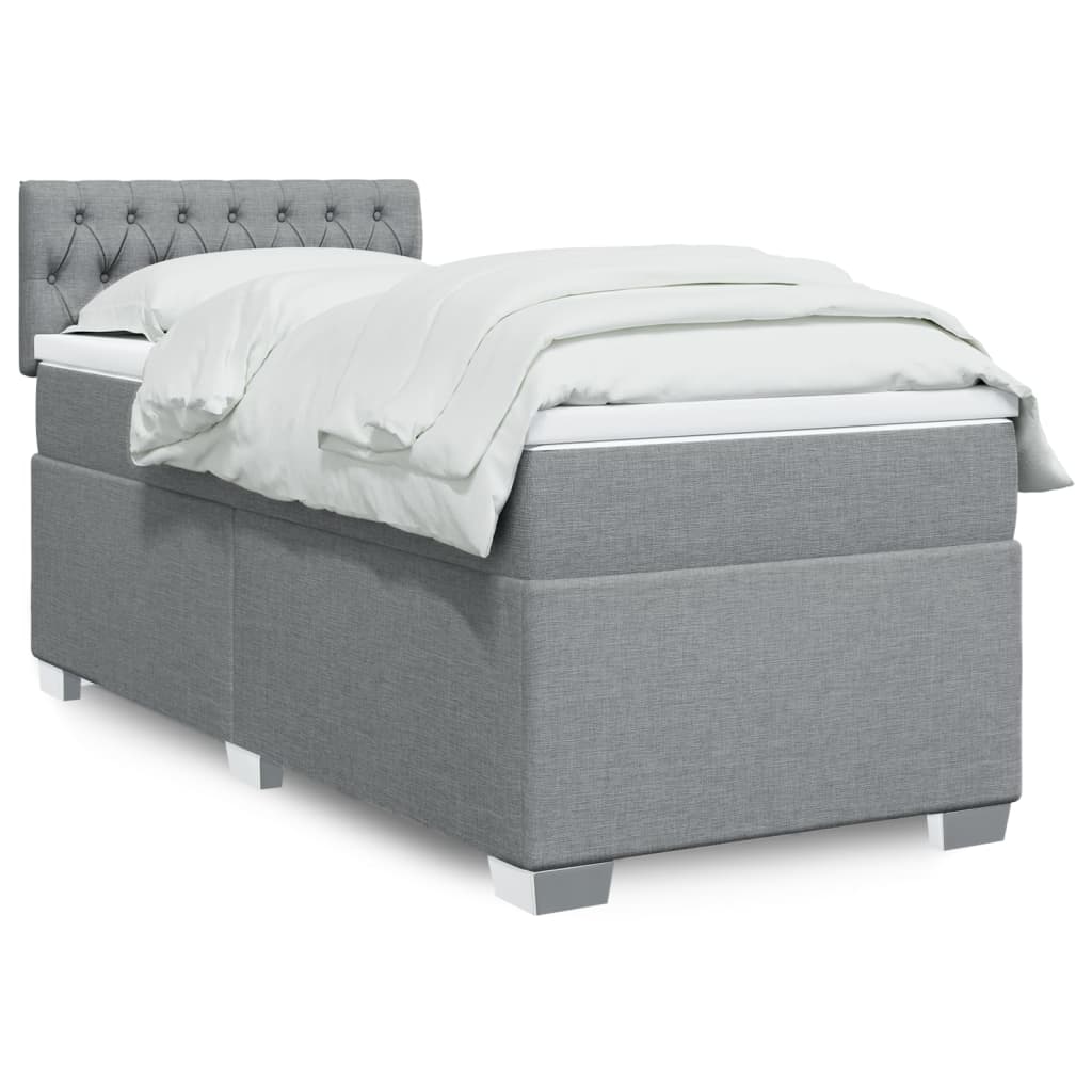 Cama Box Spring Con Colchón Tela