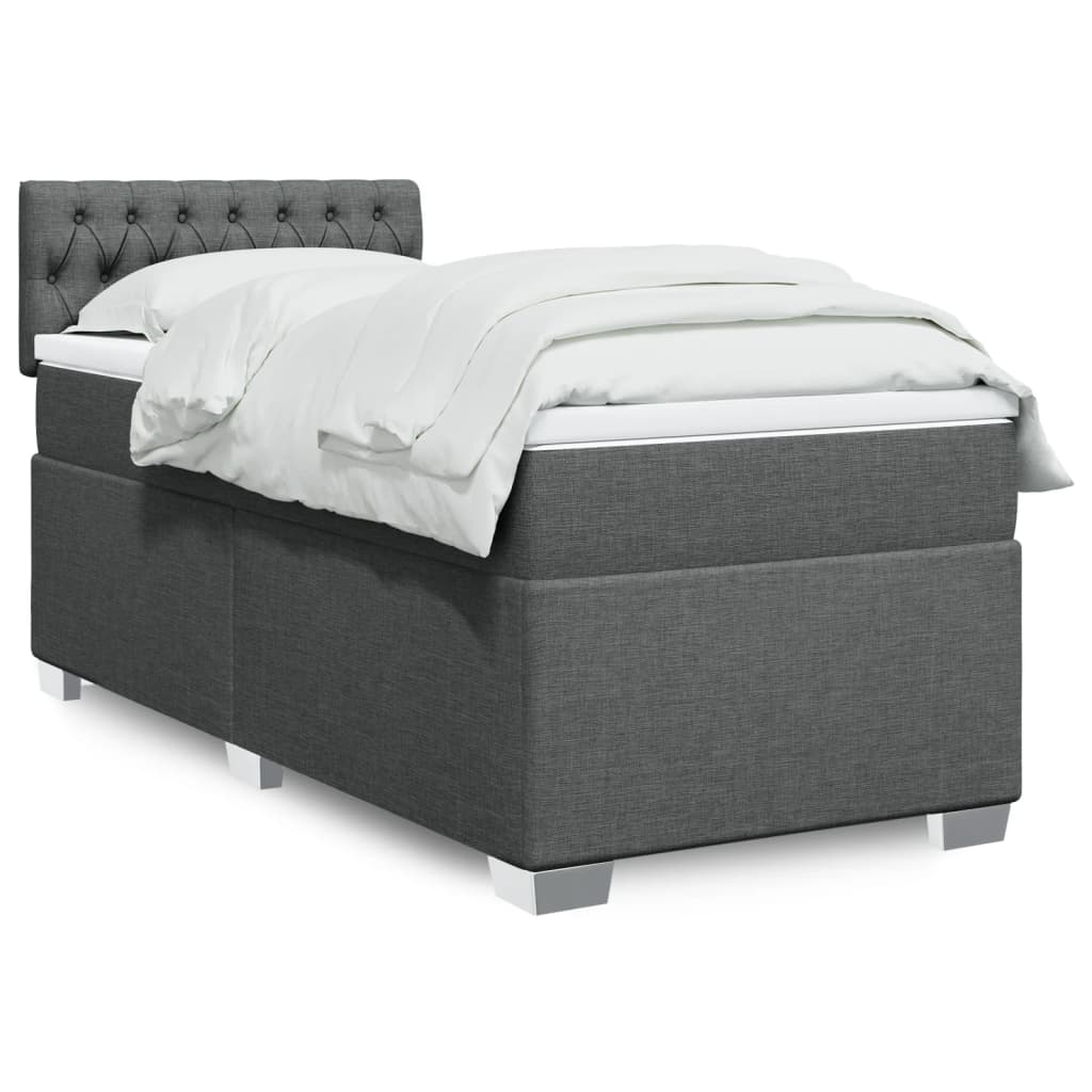 Cama Box Spring Con Colchón Tela