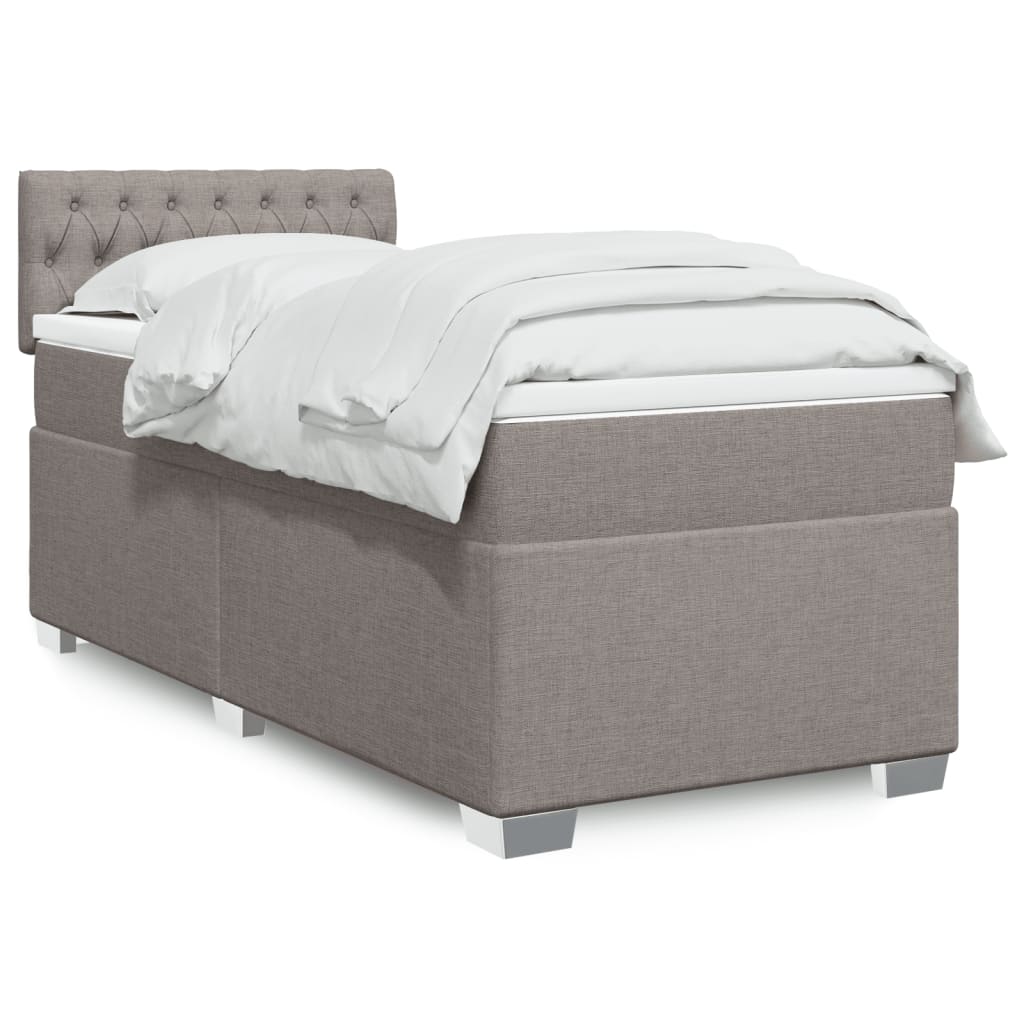 Cama Box Spring Con Colchón Tela