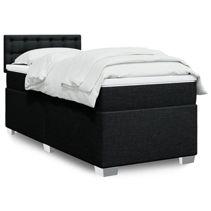Cama Box Spring Con Colchón Tela