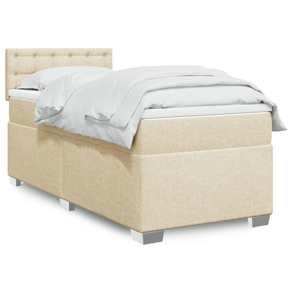 Cama Box Spring Con Colchón Tela