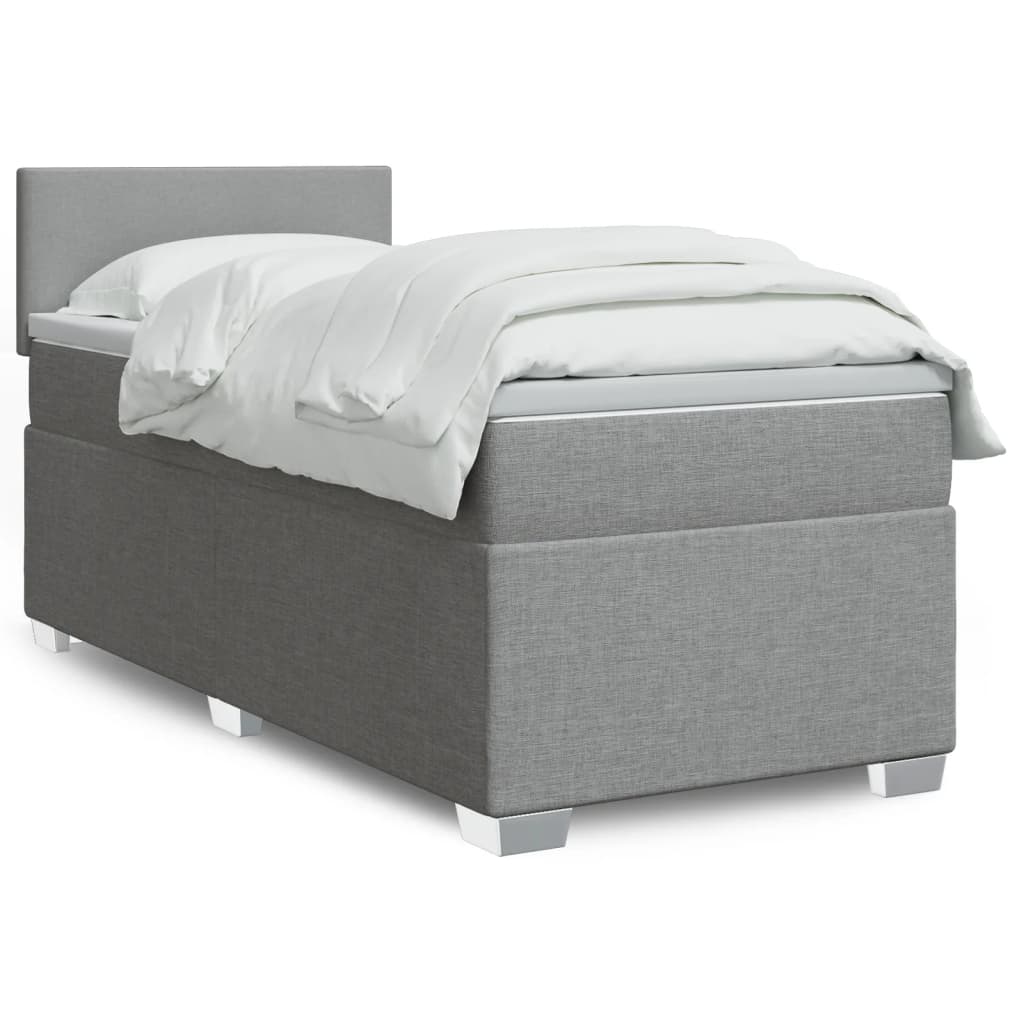 Cama Box Spring Con Colchón Tela
