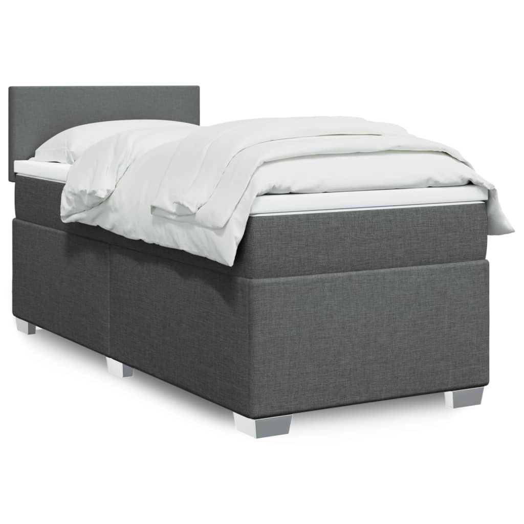 Cama Box Spring Con Colchón Tela