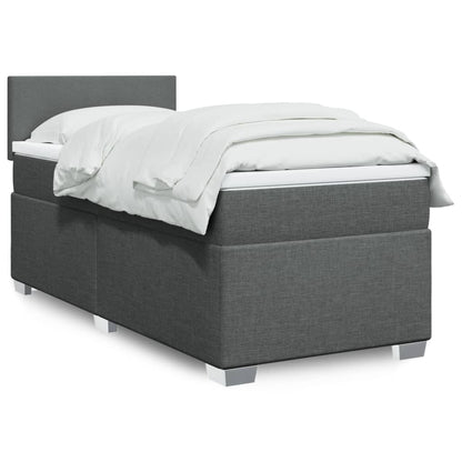 Cama Box Spring Con Colchón Tela
