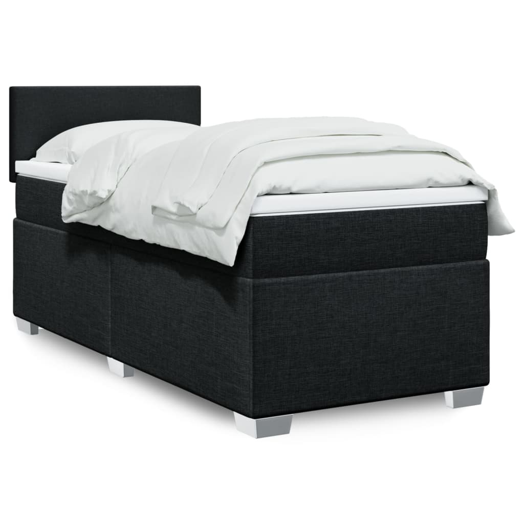 Cama Box Spring Con Colchón Tela