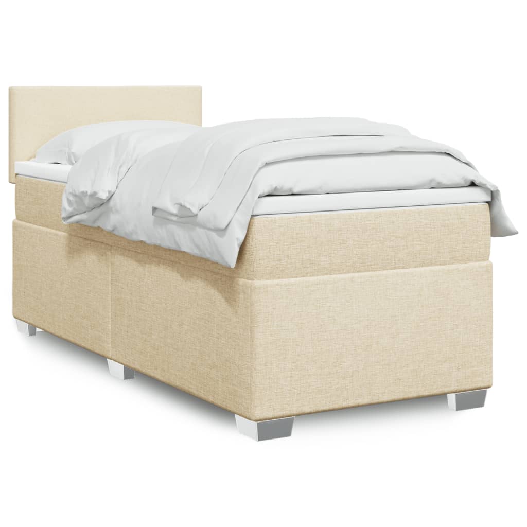 Cama Box Spring Con Colchón Tela