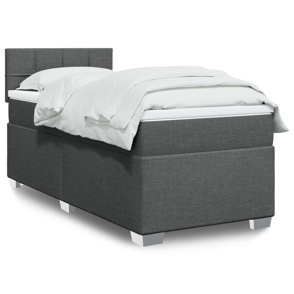 Cama Box Spring Con Colchón Tela