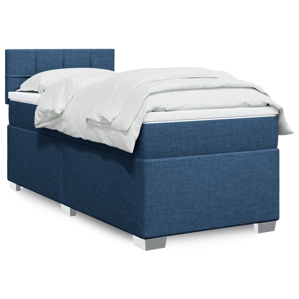 Cama Box Spring Con Colchón Tela