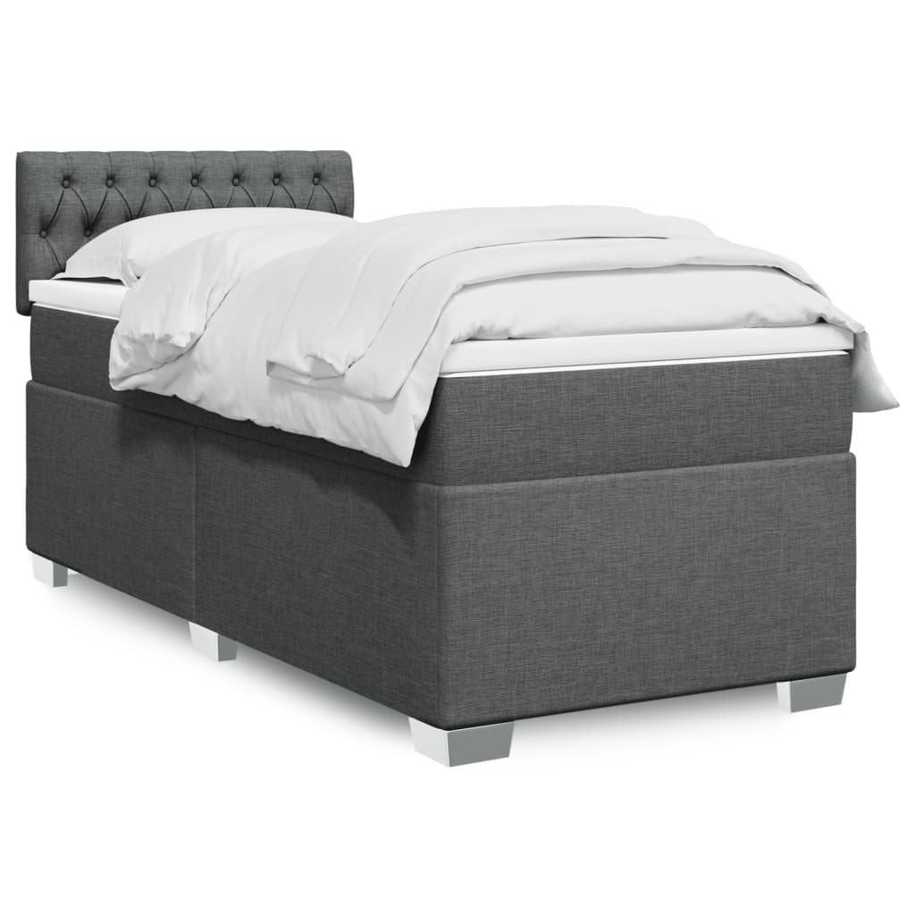 Cama Box Spring Con Colchón Tela