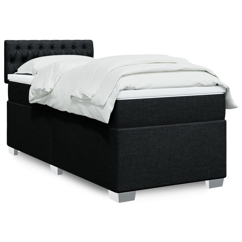 Cama Box Spring Con Colchón Tela