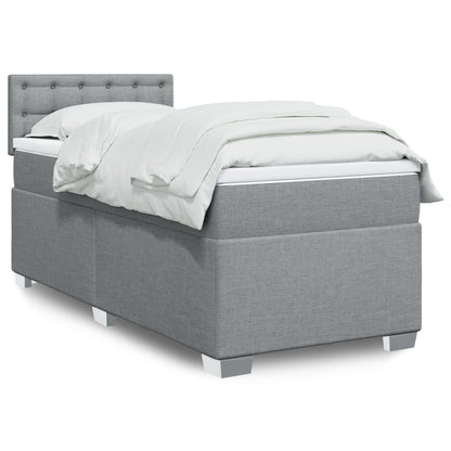 Cama Box Spring Con Colchón Tela