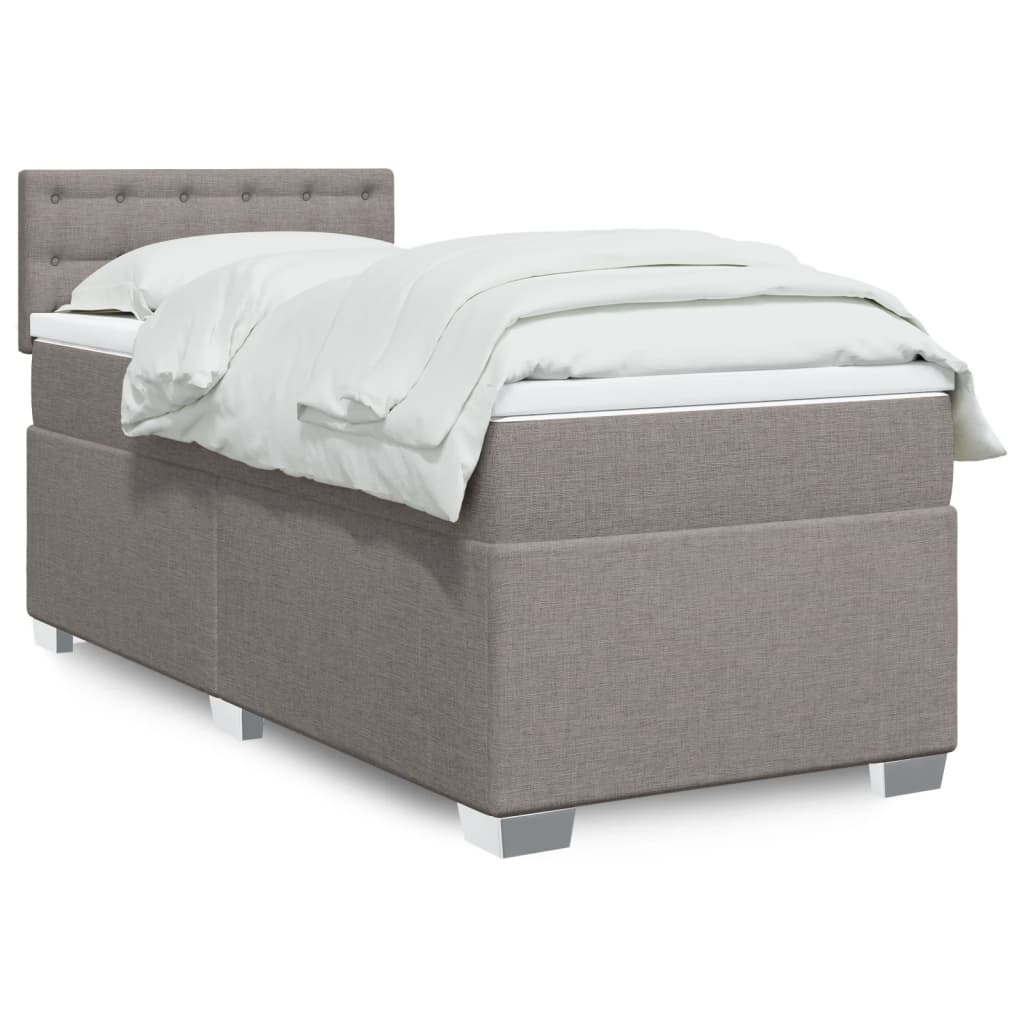 Cama Box Spring Con Colchón Tela