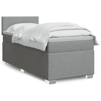 Cama Box Spring Con Colchón Tela