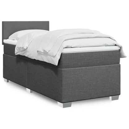 Cama Box Spring Con Colchón Tela