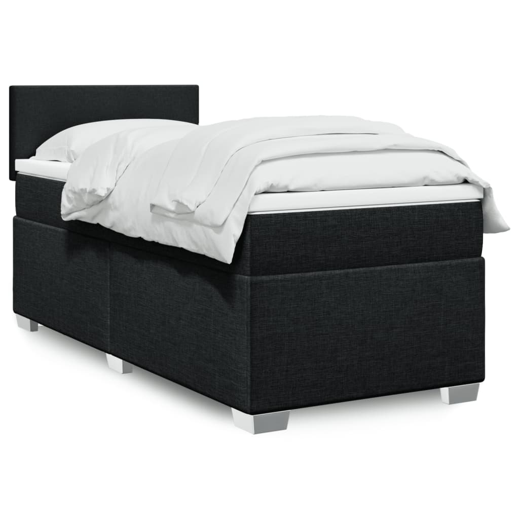 Cama Box Spring Con Colchón Tela