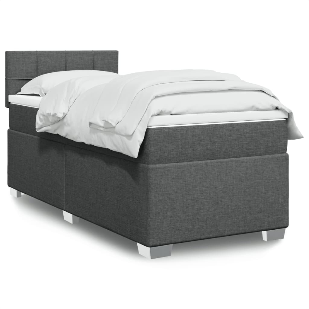 Cama Box Spring Con Colchón Tela