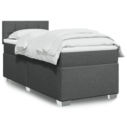 Cama Box Spring Con Colchón Tela