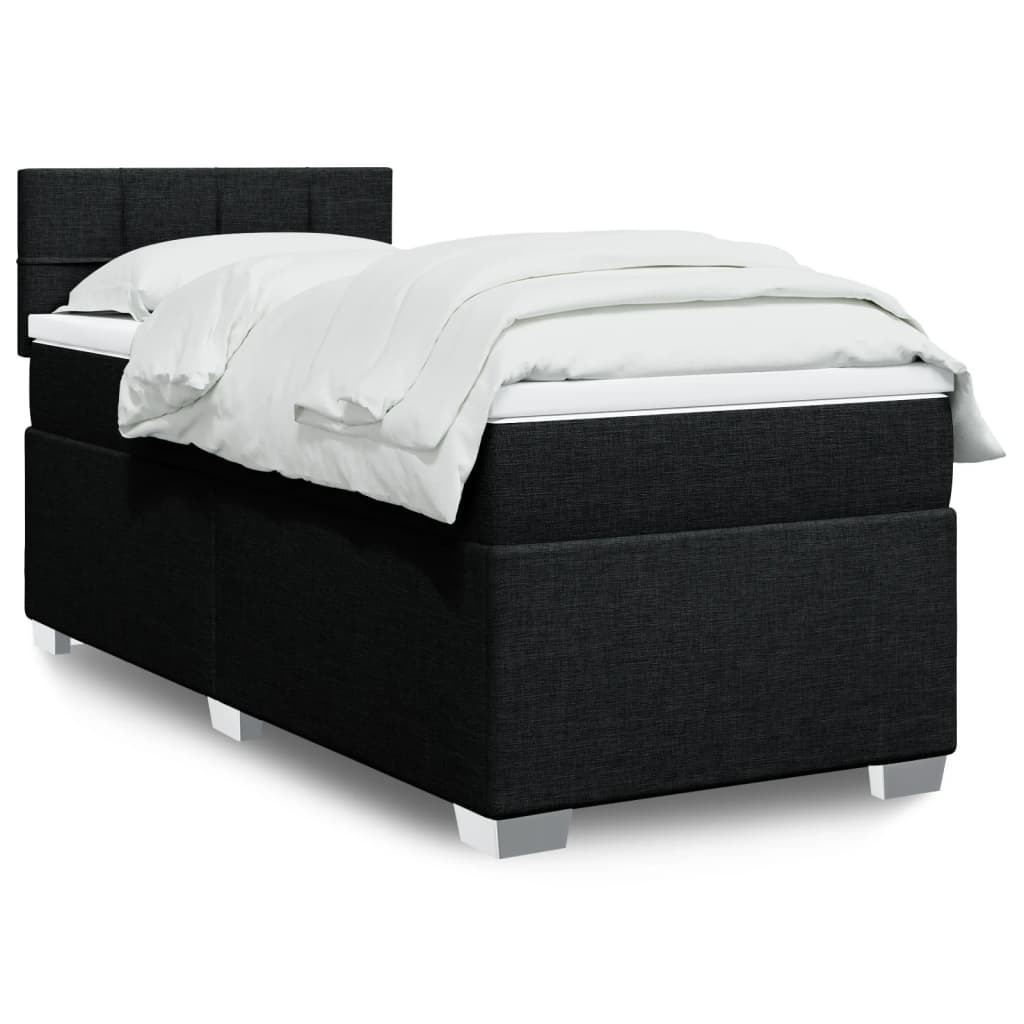 Cama Box Spring Con Colchón Tela