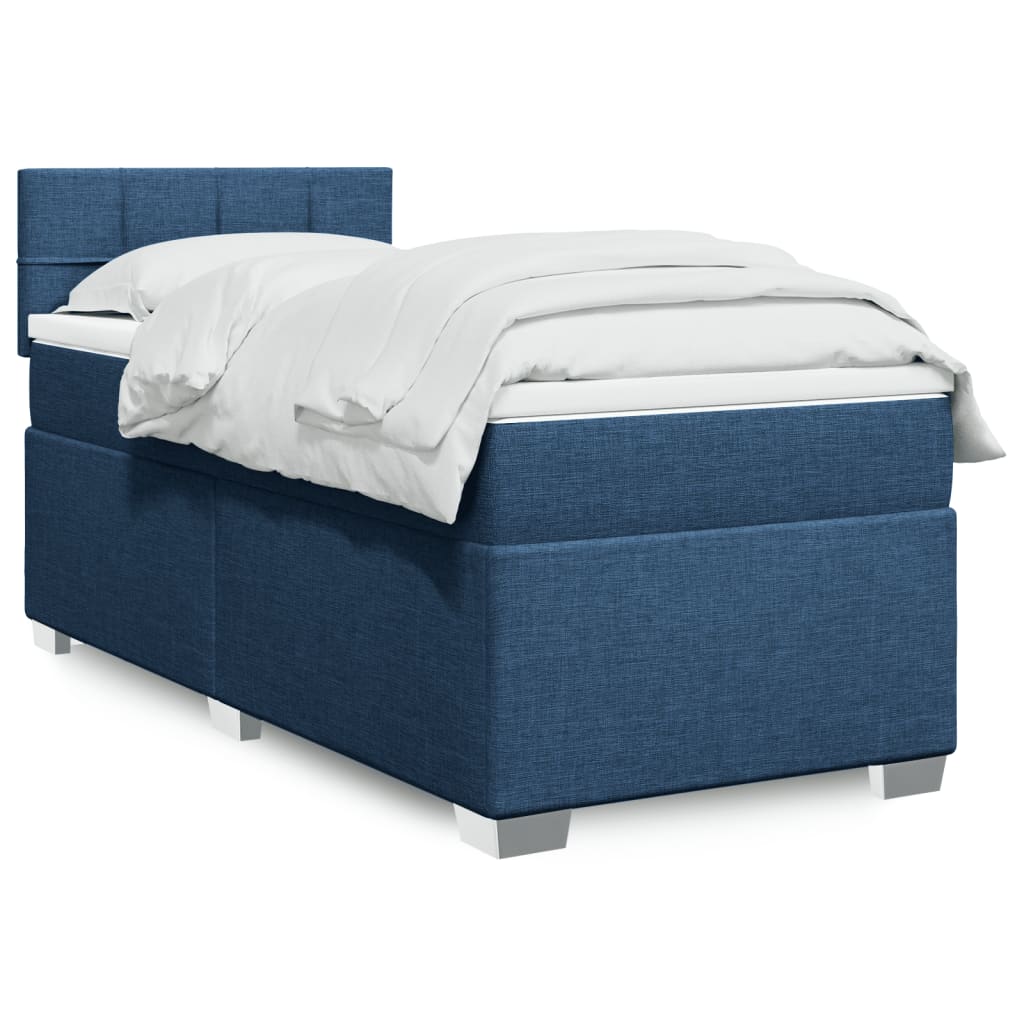 Cama Box Spring Con Colchón Tela