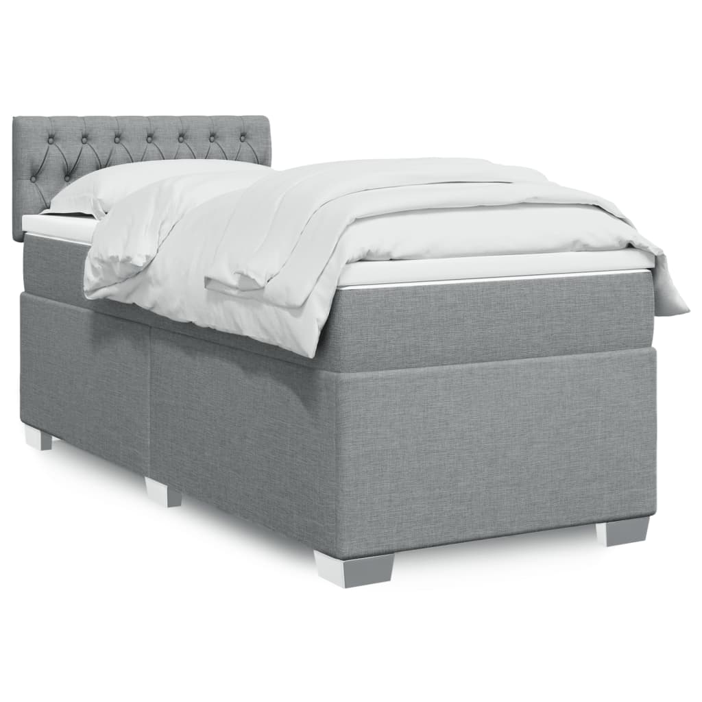 Cama Box Spring Con Colchón Tela