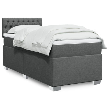 Cama Box Spring Con Colchón Tela