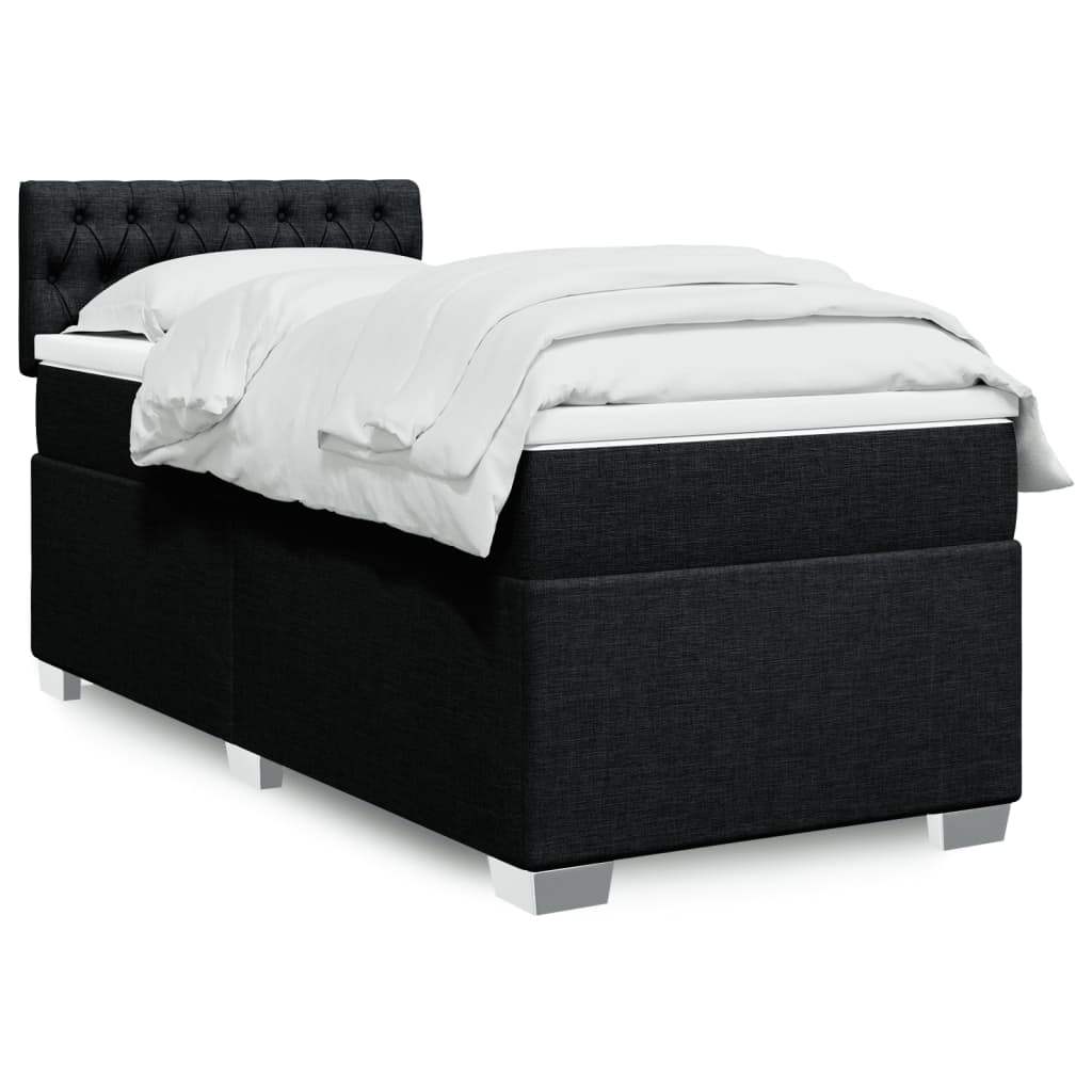 Cama Box Spring Con Colchón Tela