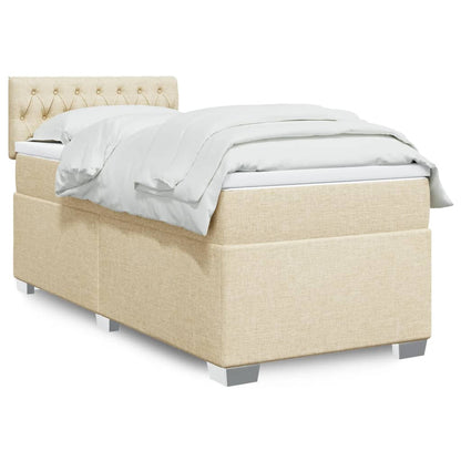 Cama Box Spring Con Colchón Tela