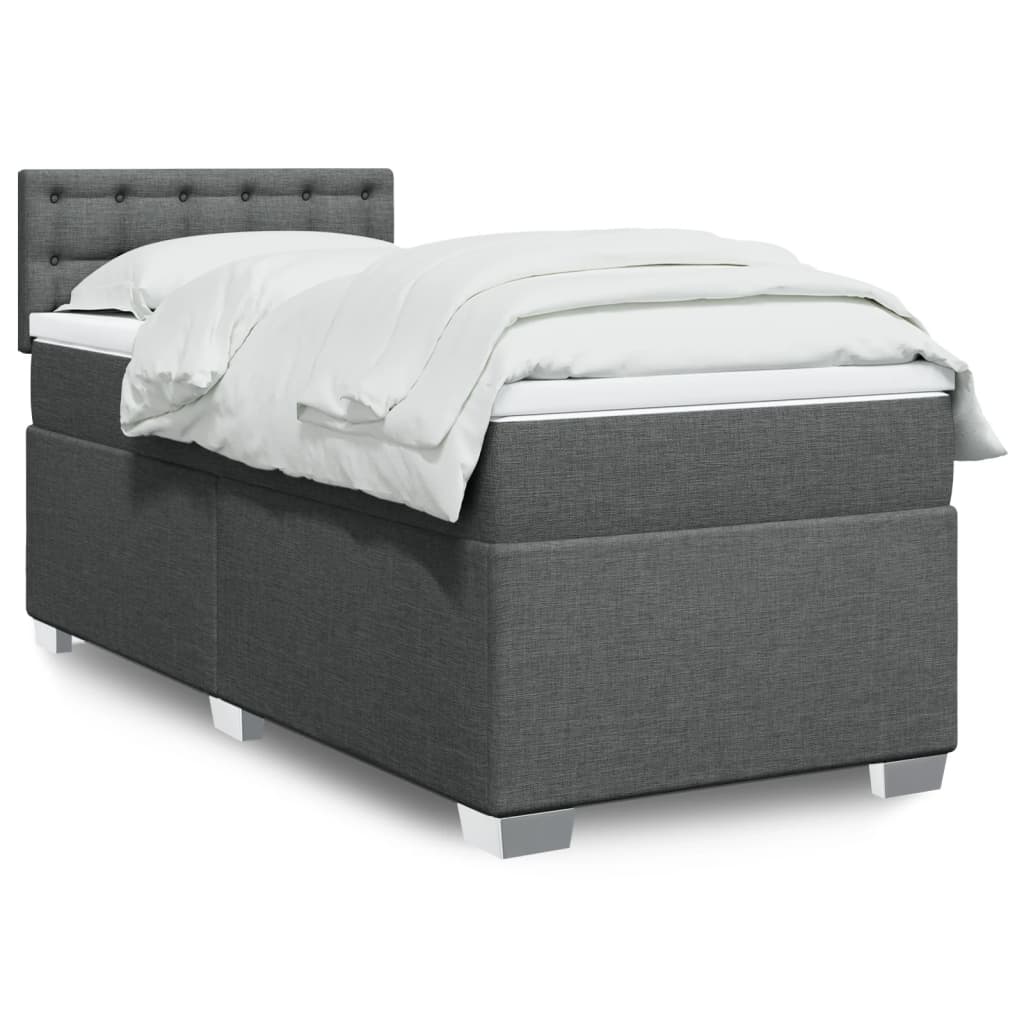 Cama Box Spring Con Colchón Tela