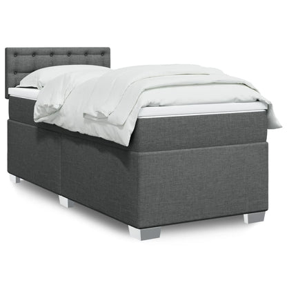 Cama Box Spring Con Colchón Tela